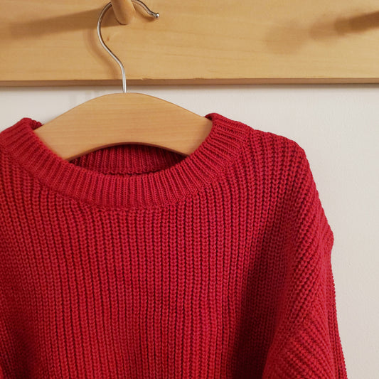 Custom Knit Sweater in Red Velvet