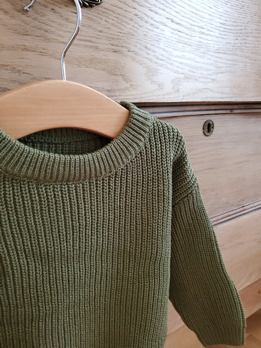 Knit Sweater in Forest Green